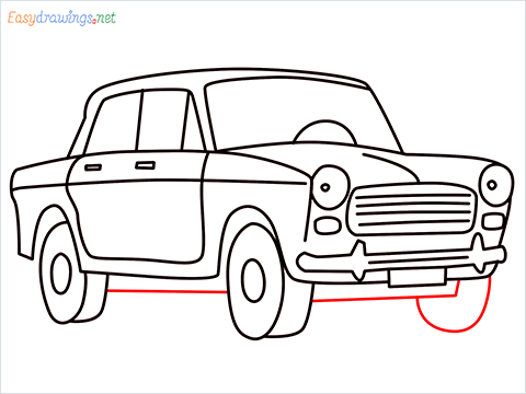 how to draw fiat premier padmini car step (13)