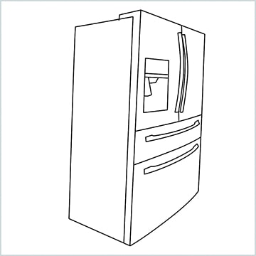 Draw A Double door refrigerator easy