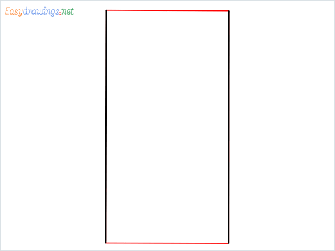 How To Draw refrigerator from front view example 2 Step (2)
