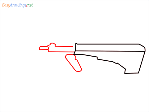How to draw AUG gun step (3)