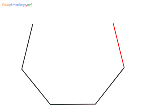 How to draw Heptagon shape step (5)