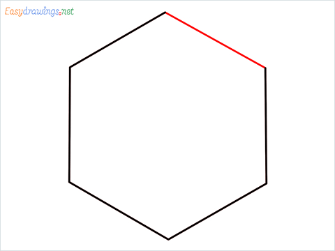 How to draw Hexagon shape step (6)