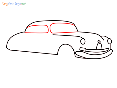How to draw Hudson Hornet step (7)