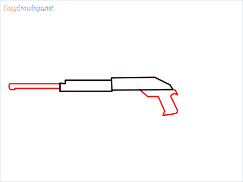 How to draw M1014 Gun step (3)