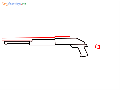 How to draw M1014 Gun step (4)