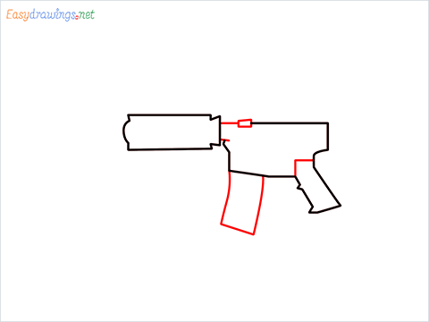 How to draw M4A1 Gun step (3)