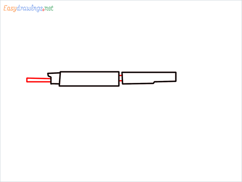 How to draw PARAFAL Gun step (3)