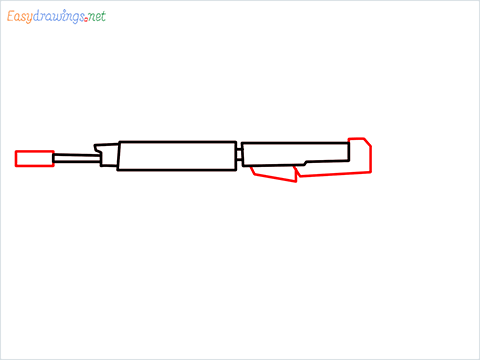 How to draw PARAFAL Gun step (4)