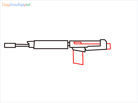 How to draw PARAFAL Gun step (5)