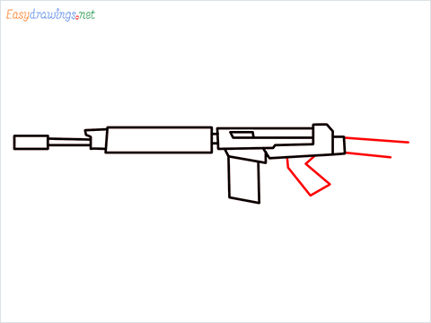 How to draw PARAFAL Gun step (6)