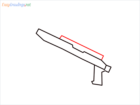 How to draw SKS Gun step (3)
