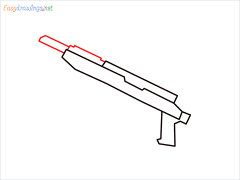 How to draw SKS Gun step (4)