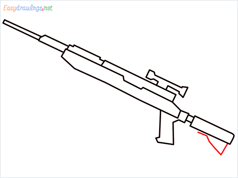 How to draw SKS Gun step (7)