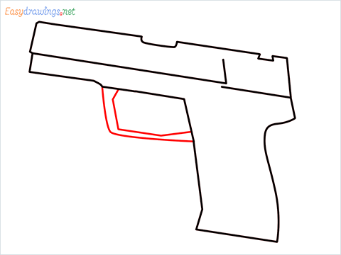 How to draw USP Gun step (5)