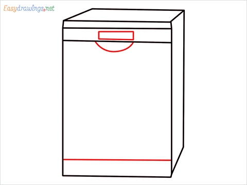 How to draw a Dishwasher step (5)