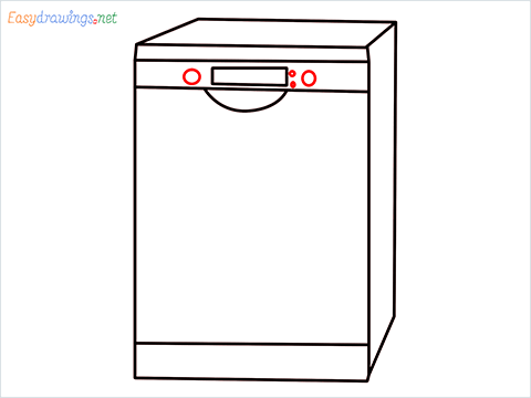 How to draw a Dishwasher step (6)