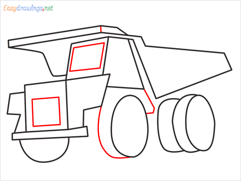 How to draw a Dump truck step (10)
