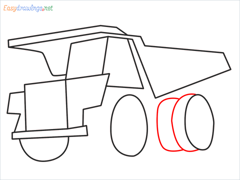 How to draw a Dump truck step (9)