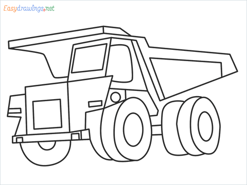 How to draw a Dump truck step by step for beginners