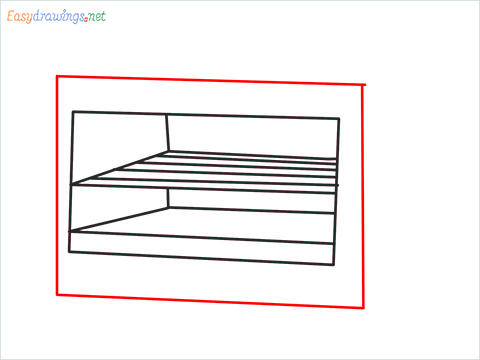 How to draw a Food warmer or Small bakery oven step (5)