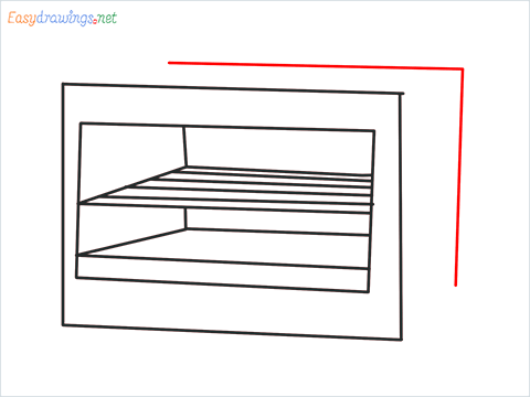 How to draw a Food warmer or Small bakery oven step (6)