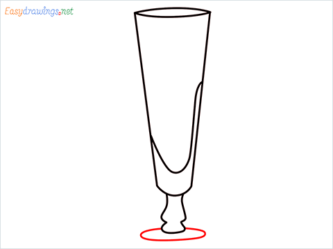 How to draw a Footed pilsner glass step (5)