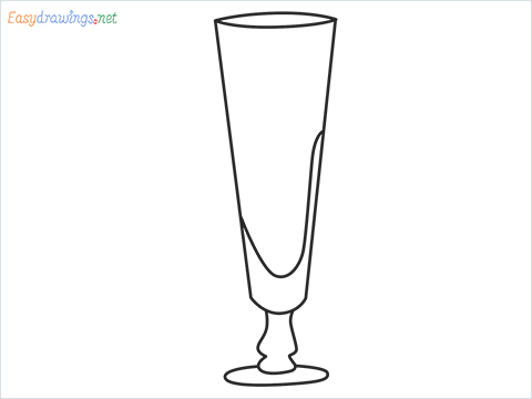 How to draw a Footed pilsner glass step by step for beginners