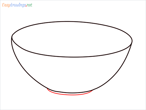 How to draw a Glass bowl step (3)