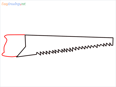 How to draw a Hand Saw step (3)