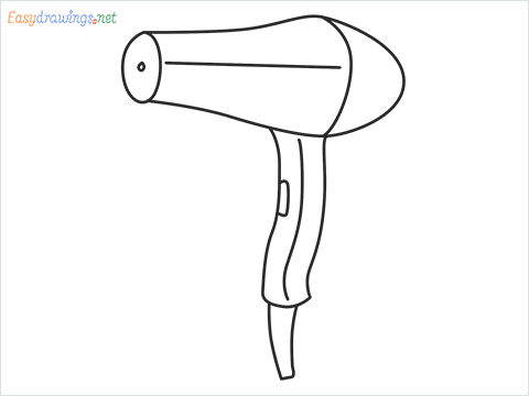 How to draw a Hear dryer step by step for beginners