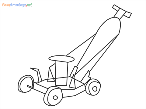 How to draw a Lawn Mower step by step for beginners