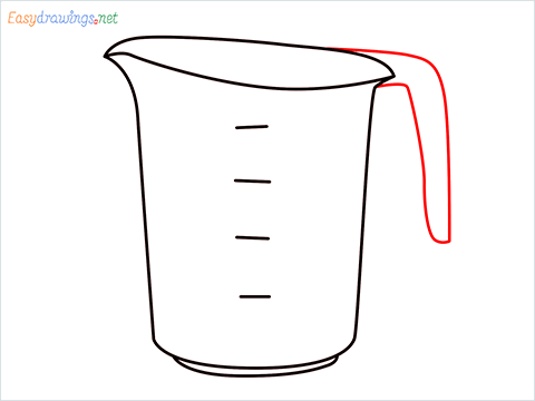 How to draw a Measuring cup step (6)