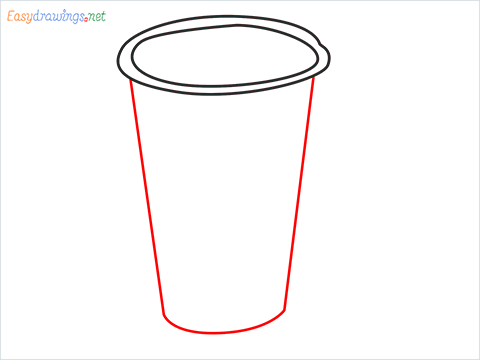 How to draw a Plastic cup step (3)
