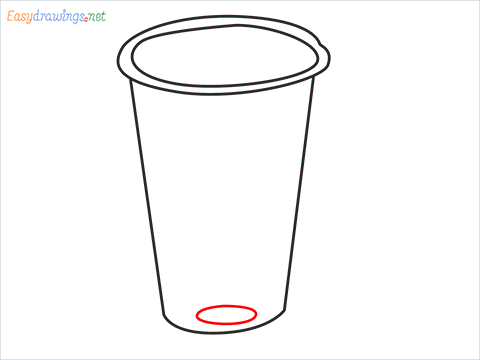 How to draw a Plastic cup step (4)