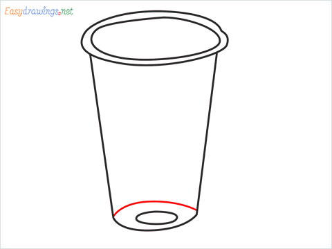 How to draw a Plastic cup step (5)
