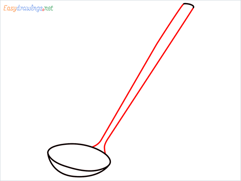 How to draw a Soup ladle step (4)