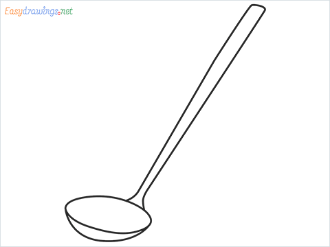 How to draw a Soup ladle step by step for beginners
