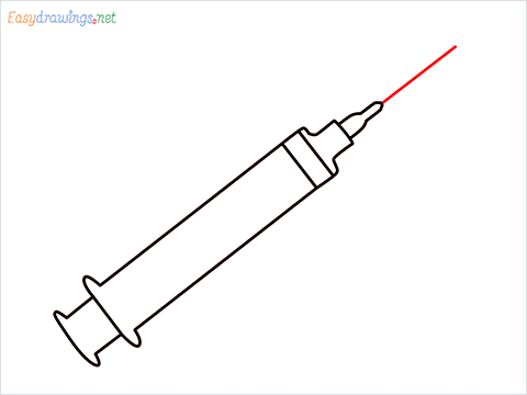 How to draw a Syringe step (6)