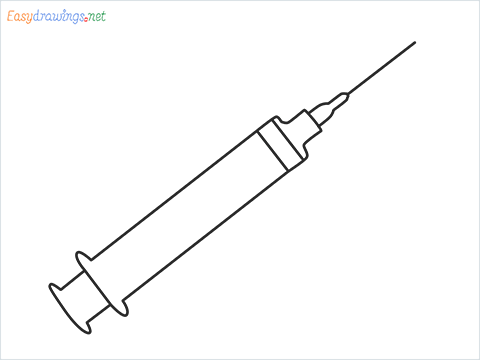 How to draw a Syringe step by step for beginners