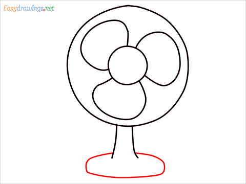 How to draw a Table fan step (6)