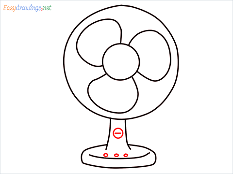 How to draw a Table fan step (8)