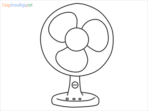 How to draw a Table fan step by step for beginners