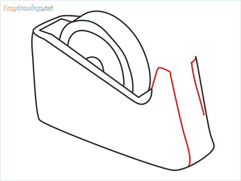 How to draw a Tape dispenser step (6)