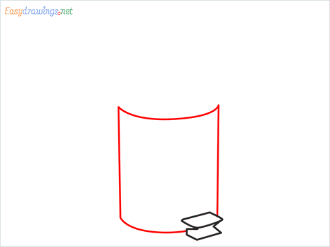 How to draw a Trash can step (3)