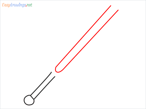 How to draw a Tuning fork step (3)
