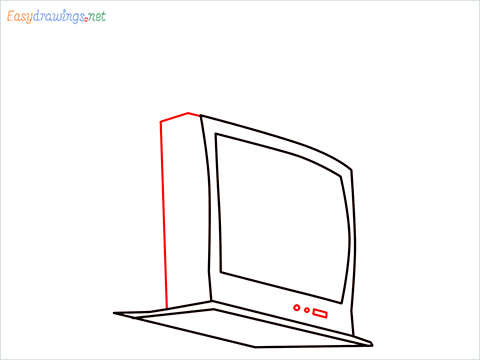 How to draw a Vintage Television step (5)