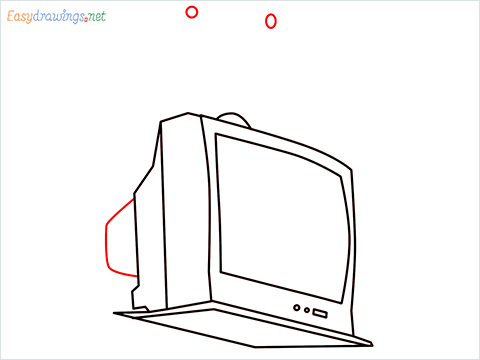 How to draw a Vintage Television step (7)