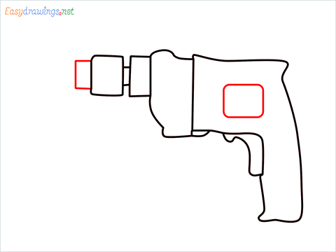 How to draw an Electric drill step (5)
