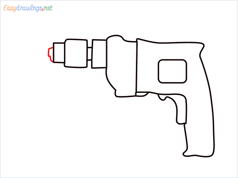 How to draw an Electric drill step (6)