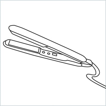 draw a Hair iron